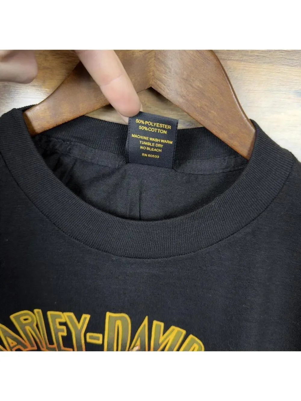 Vintage 1989 Harley Davidson Genuine Hawg 3D Emblem T-Shirt Large Biker Tee